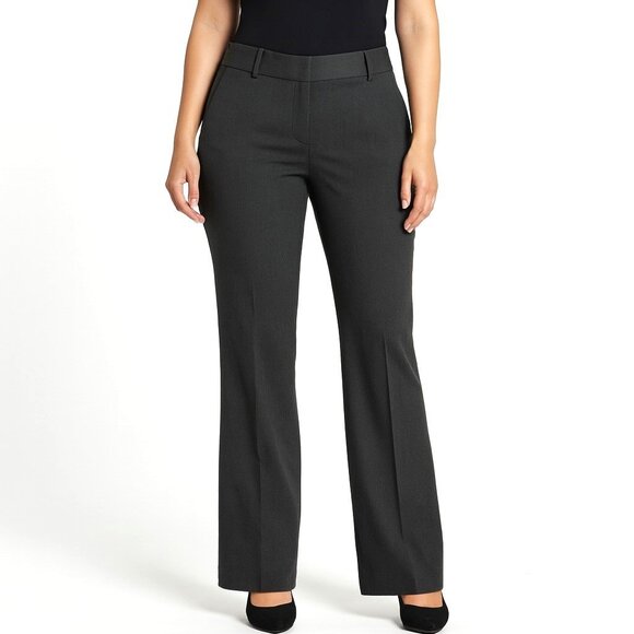 Van Heusen Heathered Dark Gray Modern Fit Dress Pants Womens Size 8 NWT - Picture 1 of 15